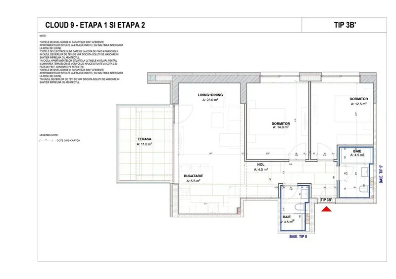 Apartament 3 camere etaj 6/9 decomandat